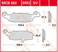 TRW MCB682 BRAKE PAD ALLROUND ORGANIC STANDARD PER SUZUKI SV 650 2006