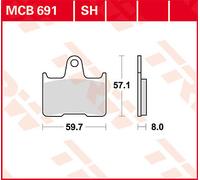 TRW MCB691 BRAKE PAD ALLROUND ORGANIC HARLEY XL 1200 C SPORTSTER CUSTOM 2015
