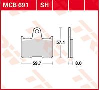 TRW MCB691 BRAKE PAD ALLROUND ORGANIC HONDA CB 1300 DC X4 1999