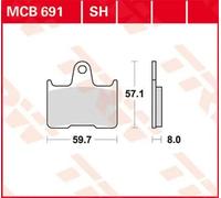 TRW MCB691 BRAKE PAD HONDA VT 750 C2 ABS SHADOW SPIRIT 2010