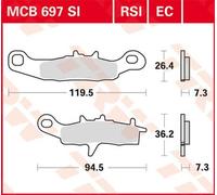 TRW MCB697EC Organic Low Budget Kit pastiglie freno per Suzuki Motorcycles RM 1975 - Assale Anteriore e Altre Moto