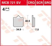 Set di pastiglie freno TRW MCB721 senza patente stradale