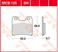 TRW Set di pastiglie freno MCB725SH Sinterizzate per Yamaha FZS XJR Posteriore