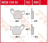 TRW MCB730EC PASTIGLIE FRENO IN CERAMICA SERIE EC HONDA CRF 250 X 2012