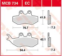 TRW MCB734 BRAKE PAD ALLROUND ORGANIC STANDARD YAMAHA XT 125 X 2005