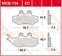 TRW MCB734 BRAKE PAD PEUGEOT GEOPOLIS 400 ABS URBAN 2010