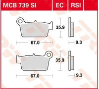 TRW MCB739RSI BRAKE PAD YAMAHA YZ 450 FX 2016