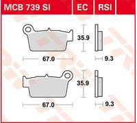 Set di pastiglie freno TRW MCB739 senza patente stradale