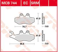 TRW MCB744EC Organic Eco Kit pastiglie freno per Vespa 946 RED ABS 2017-9999 Assale Anteriore e Altre Moto