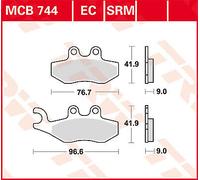 TRW MCB744EC Organic Eco Kit pastiglie freno per Vespa 946 RED ABS 2017-9999 Assale Anteriore e Altre Moto