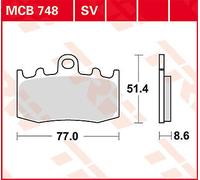 TRW MCB748 BRAKE PAD ALLROUND ORGANIC STANDARD BMW R 1200 ST ABS 2006