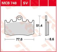 TRW MCB748 BRAKE PAD ALLROUND ORGANIC STANDARD BMW R 1200 ST ABS 2006