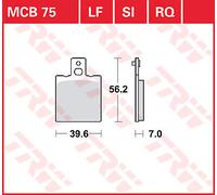 TRW MCB75 BRAKE PAD ALLROUND ORGANIC STANDARD GILERA DAKOTA 350 ER 1989