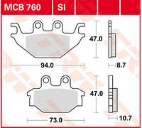 TRW MCB760SI BRAKE PAD SI SINTER OFFROAD KYMCO UXV 500 I 4X4 HE 2014