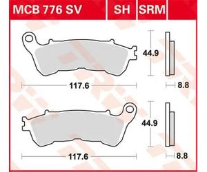 TRW MCB776SRM BRAKE PAD SINTER SCOOTER 125+ HONDA SH 300 I ABS 2018