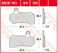 TRW MCB781SH Sinter Street Kit pastiglie freno per Harley-Davidson FLHTCUL 2015-2016 Assale Posteriore e Altre Moto