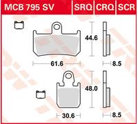 TRW MCB795CRQ BRAKE PAD CRQ HYPER-CARBON RACING YAMAHA VMX 1700 ABS VMAX 2016