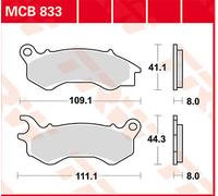 TRW MCB833EC BRAKE PAD EC-ORGANIC SCOOTER HONDA PCX 125 2012