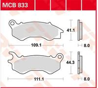 TRW MCB833EC BRAKE PAD ORGANIC SCOOTER PEUGEOT SATELIS 125 ABS EXECUTIVE 2014