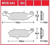 TRW MCB843 BRAKE PAD ORGANIC STREET SYM SYMPHONY ST 200 I CBS 2019