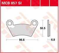 TRW Set pastiglie freno MCB857SI – Sinterizzate Disco Posteriore Polaris Ranger 700 Crew 4x4 09 Nero