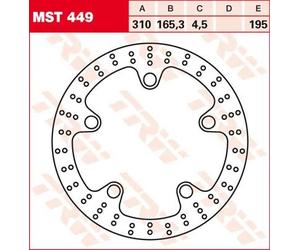 TRW MST449 BRAKE ROTOR FIX ROUND L/R HONDA VFR 1200 X CROSSTOURER 2012