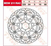TRW MSW211RAC DISCHI FRENO RAC DUCATI MONSTER 1000 S2R 2008