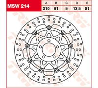 TRW MSW214 DISCHI FRENO KAWASAKI ZX-9 R NINJA CATALYSATOR 2000