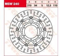 TRW MSW240 DISCO FRENO FLOTTANTE ROTONDO YAMAHA XV 250 V STAR 2011