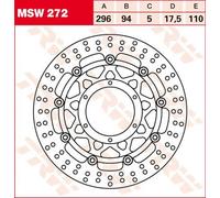 TRW MSW272 DISCO FRENO FLOTTANTE ROTONDO HONDA NSA 700 ABS DN-01 2011