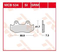 TRW MCB534 Organic Allround Kit pastiglie freno per Honda NES Assale Anteriore e Altre Moto