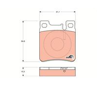 TRW pastiglie freno GDB1123 61,7x69,8 spessore 15,3 mm predisposto sensore