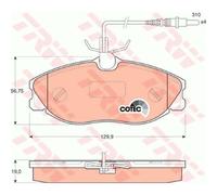 TRW Pastiglie Freno GDB1194 Ceppi Freno per Peugeot 406 Break 8E/F