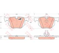 TRW Set di pastiglie freno GDB1727 posteriore Set di 4 per BMW 5 (E60) 2001-2010