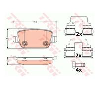 TRW Pastiglie Freno GDB1732 Ceppi Freno per Volvo V70 II Sw
