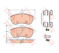 TRW Pastiglie Freno GDB2056 Ceppi Freno per Mercedes-Benz Modello T S204