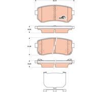 TRW pastiglie freno GDB3474 93,1x41 spessore 15,2 mm con avvisatore acustico
