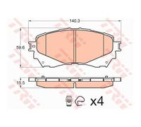 TRW Pastiglie Freno GDB3580 Ceppi Freno per Mazda 6 Familiare GJ Gl