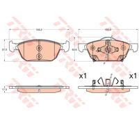 TRW Kit pastiglie freno anteriore GDB3600 per Honda Civic – freno a disco