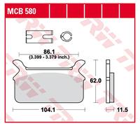 TRW MCB580 Kit pastiglie freni