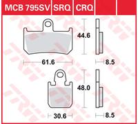TRW Set pastiglie freno MCB795 sinterizzate 4 pezzi per Yamaha R1 06-14, MT-01 05-12, XV 1700 09-16