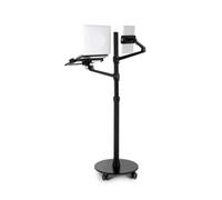 TRWUQHGD Supporto da pavimento for laptop multifunzionale 3 in 1 UP-9L, adatto a tutti i tavoli for laptop mobili regolabili in altezza da 12-17 pollici(Black)