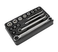Sealey Trx-Star 1cmSq Chiavi a Bussola E Chiave Set 16pc AK61801