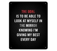 Try Harder Typography Metal Sign Retro Look 12x8 Inch