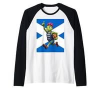 Try Time Thistle - Motivo Rugby Scozzese Maglia con Maniche Raglan