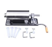 TRY-YEAN 4,8L Insaccatrice per Salsicce Macchina in Acciaio Inossidabile, Insaccatrice Manuale per Uso Domestico, 4 Tubi di Riempimento 11mm 16mm 20mm 28mm, Fissaggio al Piano di Lavoro Solido e Regol