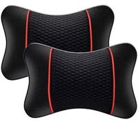 Tryagat 2 Pezzi Poggiatesta Auto per K-ia Picanto 2003 2017, Cuscino Collo Traspirante Accessorio Comfort Sostegno Cervicale Protezione,Black And Red