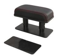 Tryagat Poggiabraccio per Auto per Renault Captur 2 Hybrid E-Tech 2020-2024, Supporto Gomito Console Centrale Regolabile in Altezza Cuscino Ergonomico Allevia Fatica, Black with Red Stitching