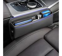Tryagat Scatola di Immagazzinaggio Laterale per Sedile Auto per Citroen C4 X 2026 2025 2024 2023 2022, Organizer Console Borsa in Pelle Interni Riempitivo Gap Nero