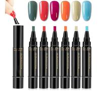 Trygiani Nails Pen, Giani Professional Nail Pen Set 6 Colori, Penna Smalto 3 in 1 ad Asciugatura Rapida, 6 Colori per Set, Per Disegno Artistico, Serie Neutra, Non Richiede Base Coat (B)